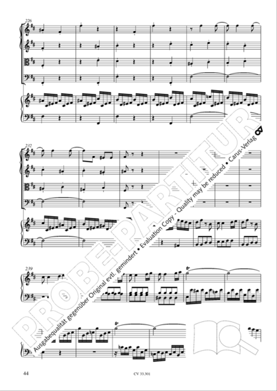 Concerto per il Cembalo in D Cello scores gallery preview page 45