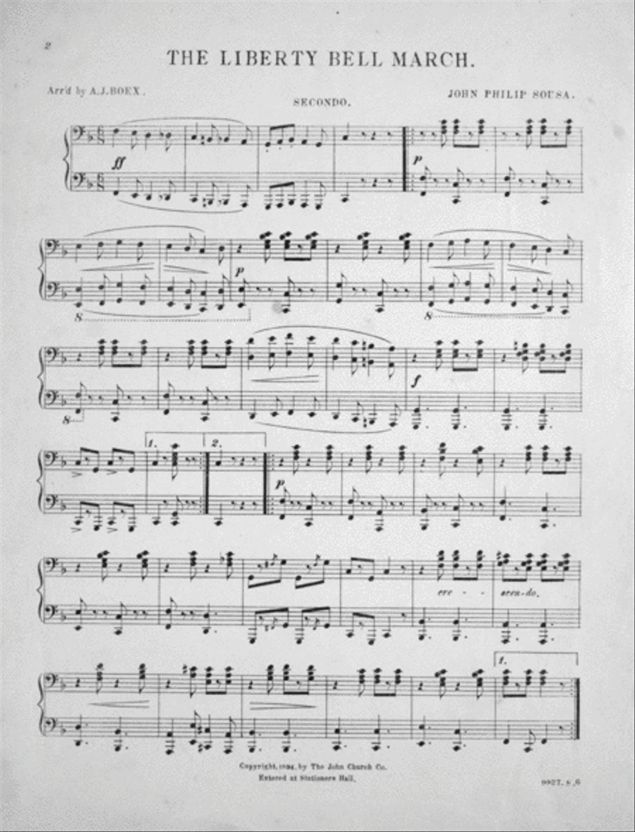 The Liberty Bell. March Piano Duet scores gallery preview page 2