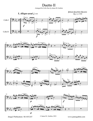 Quantz: Duetto Op. 2 No. 2 for Cello Duo