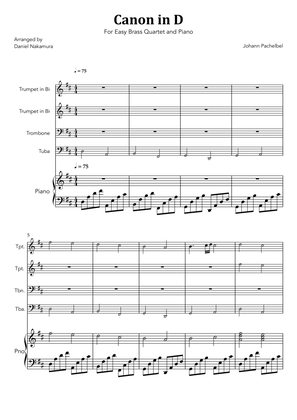 Canon In D (for Brass Quartet with Piano)