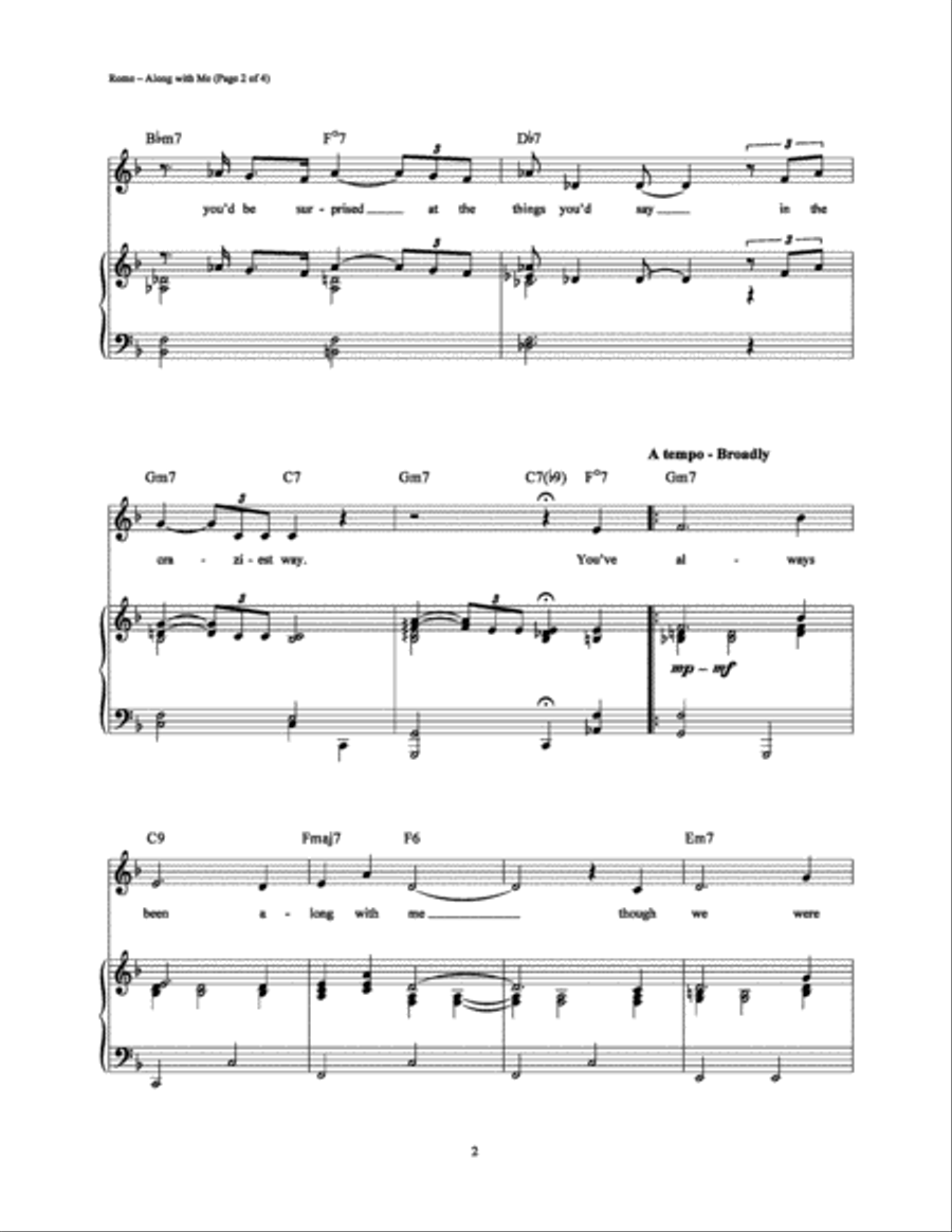 Along With Me Piano, Vocal, Guitar scores gallery preview page 2