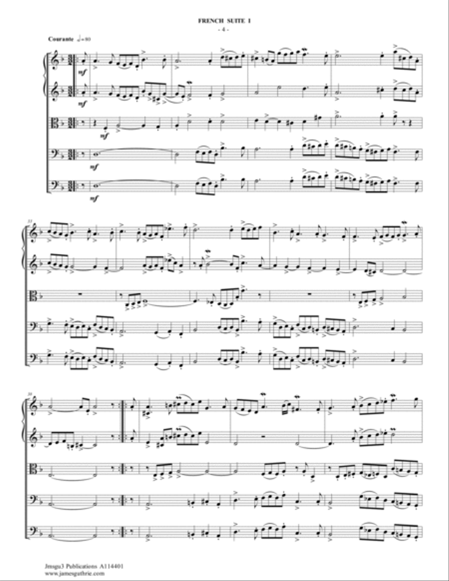 BACH: Six French Suites Complete BWV 812-817 for String Orchestra String Orchestra scores gallery preview page 4