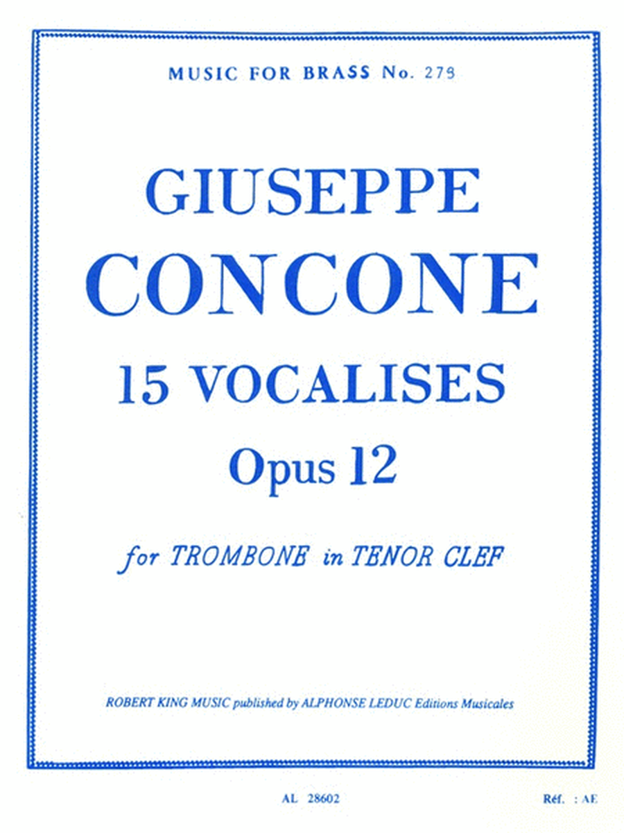 Vocalises 15 Op 12 Tenor Clef Trb Solo Mfb 279