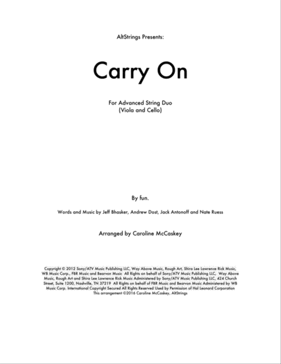 Carry On Carry On String Duet scores gallery preview page 1