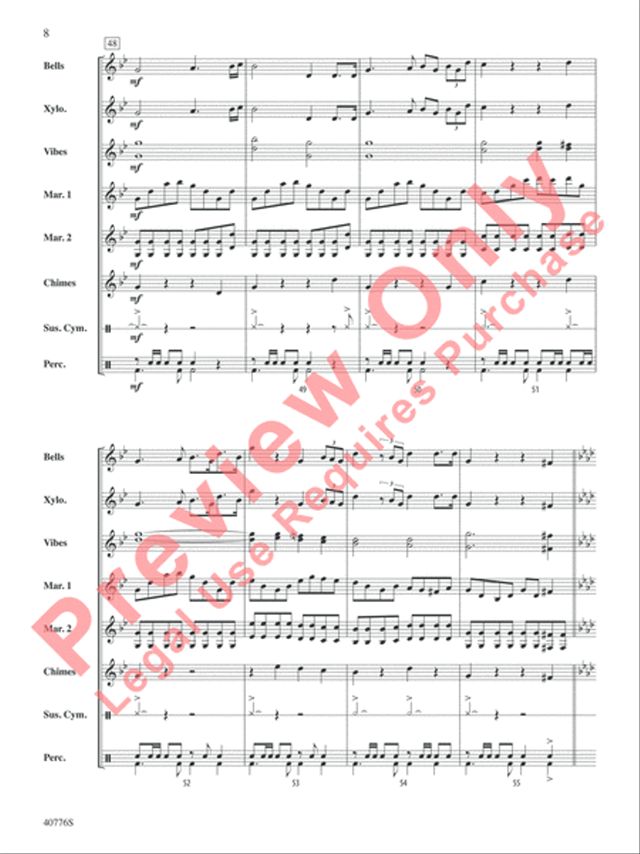 Star Wars Medley Percussion Ensemble scores gallery preview page 9
