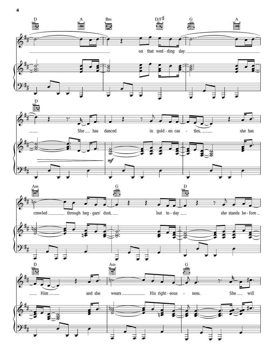 Wedding Day Piano, Vocal, Guitar scores gallery preview page 4