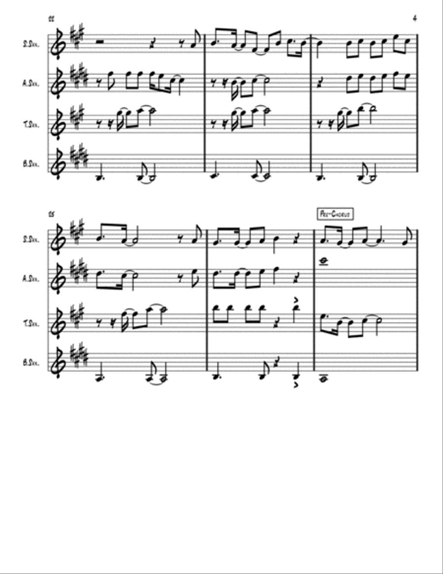 Gurenge Saxophone Quartet scores gallery preview page 4