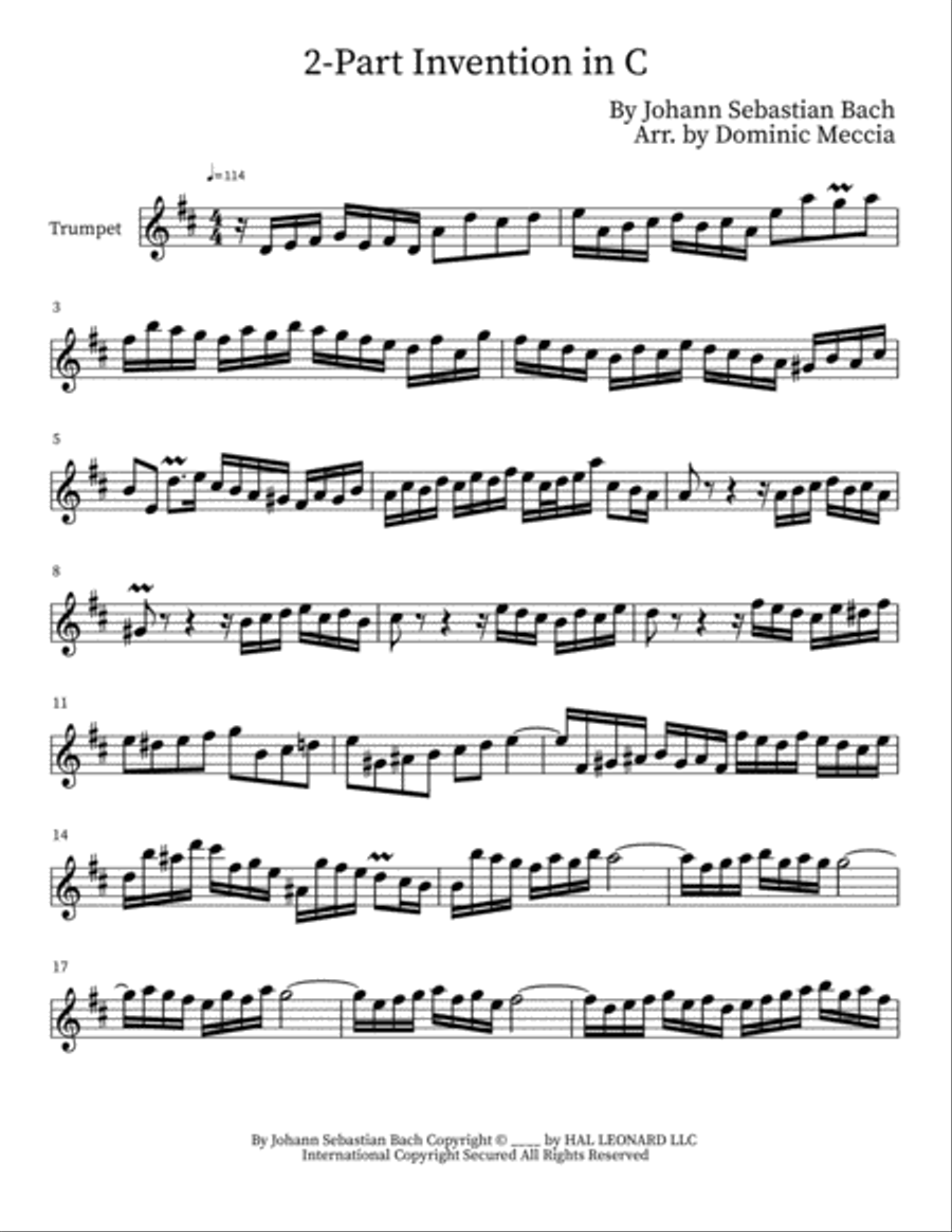 Two-part Invention In C Brass Duet scores gallery preview page 4