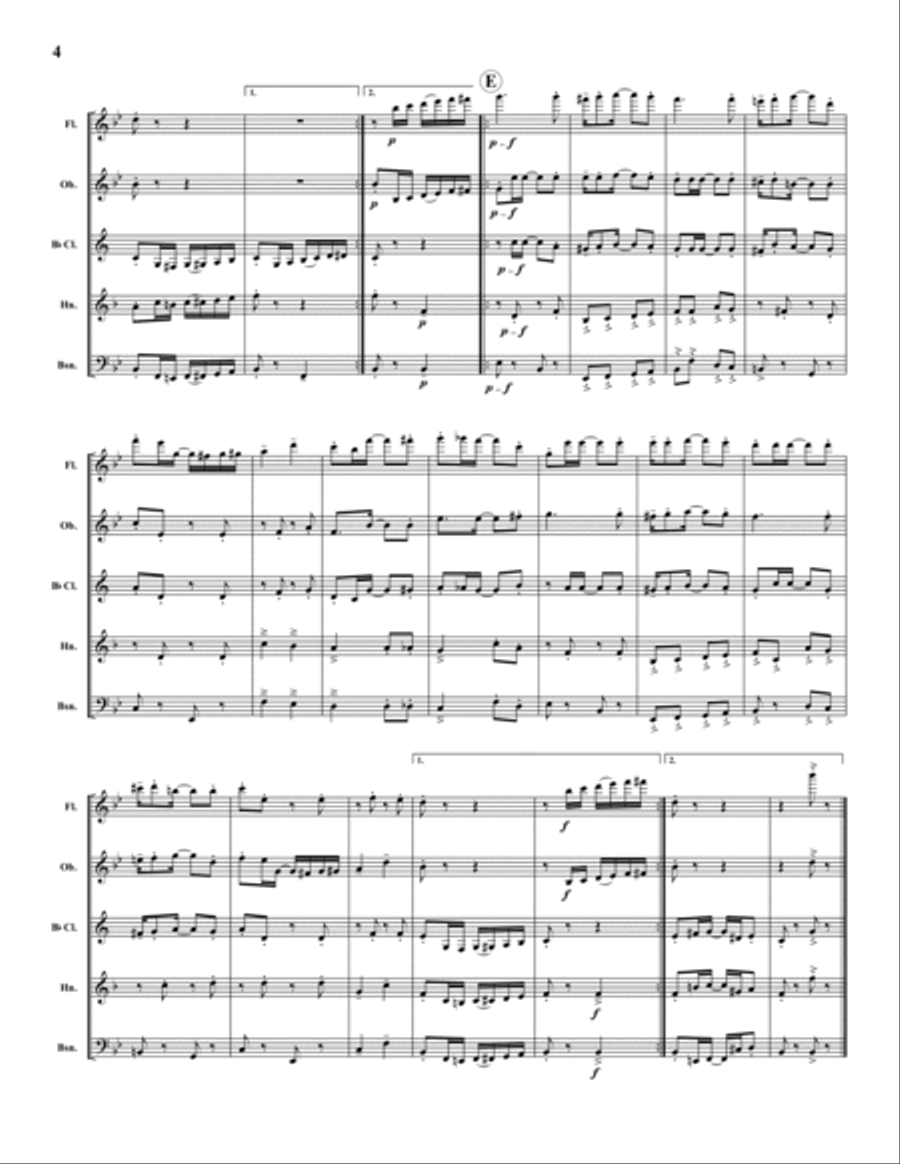 Reindeer Rag Woodwind Quintet scores gallery preview page 4