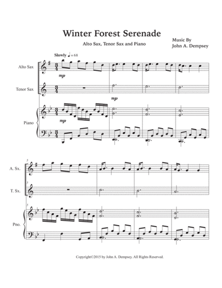 Winter Forest Serenade (Trio for Alto Sax, Tenor Sax and Piano) image number null