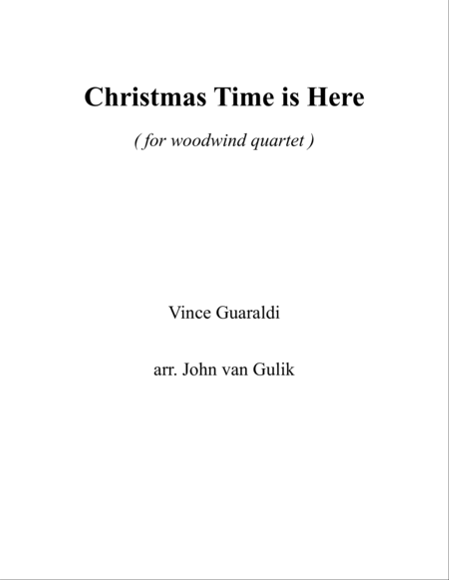 Christmas Time Is Here Woodwind Quartet scores gallery preview page 1