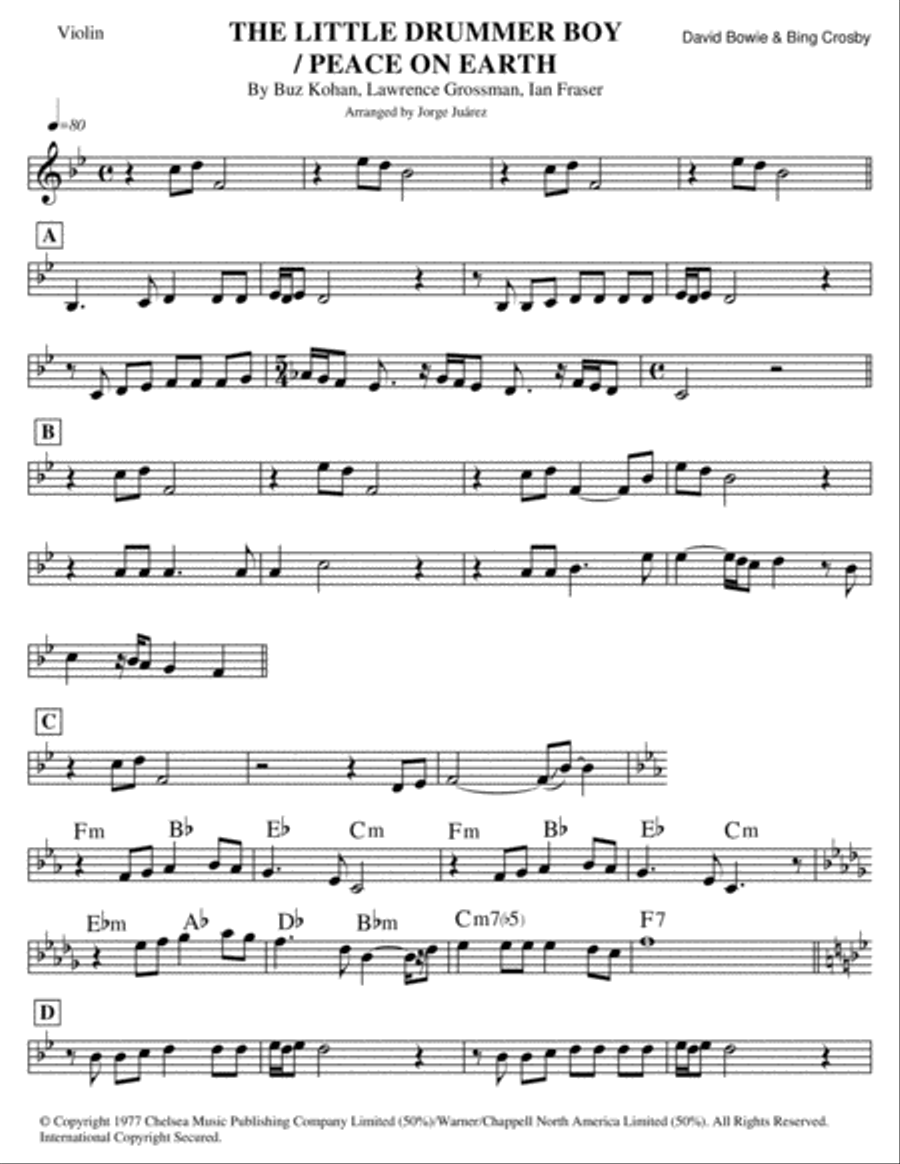 Peace On Earth Peace On Earth Violin Solo scores gallery preview page 1