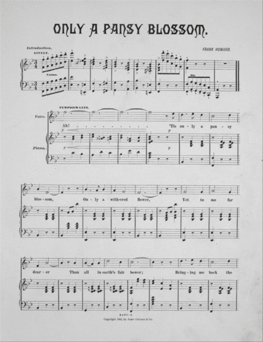 Only a Pansy Blossom. Waltz Song Voice scores gallery preview page 2