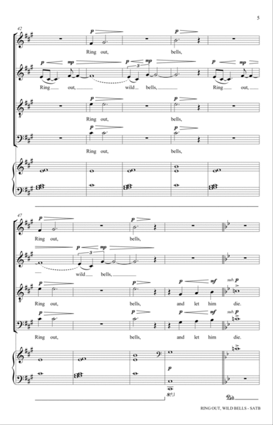 Ring Out, Wild Bells Ring Out, Wild Bells 4-Part scores gallery preview page 5