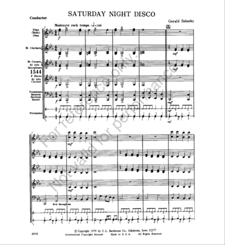 Saturday Night Disco Concert Band scores gallery preview page 2
