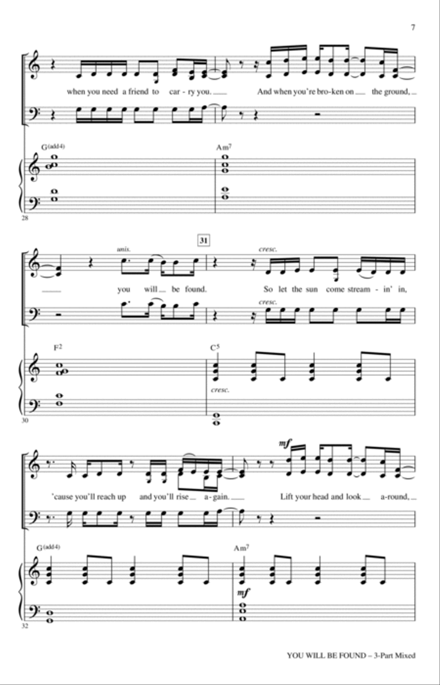 You Will Be Found (from Dear Evan Hansen) (arr. Audrey Snyder) 3-Part scores gallery preview page 5