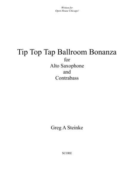 Tip Top Tap Ballroom Bonanza for Alto Sax and Contrabass image number null