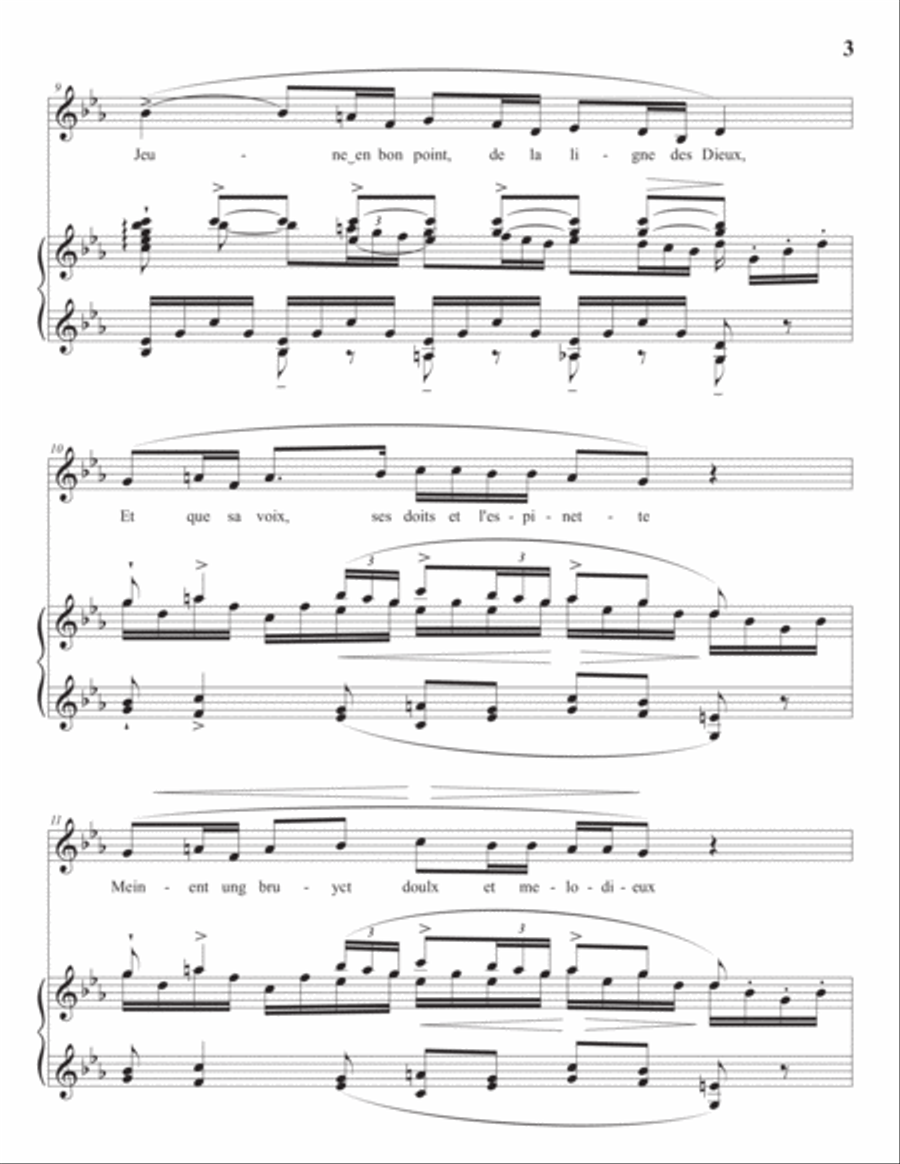 RAVEL: D'Anne jouant de l'espinette (transposed to C minor) Voice scores gallery preview page 4