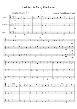 God Rest Ye Merry Gentlemen  - arranged for String Trio by David Catherwood