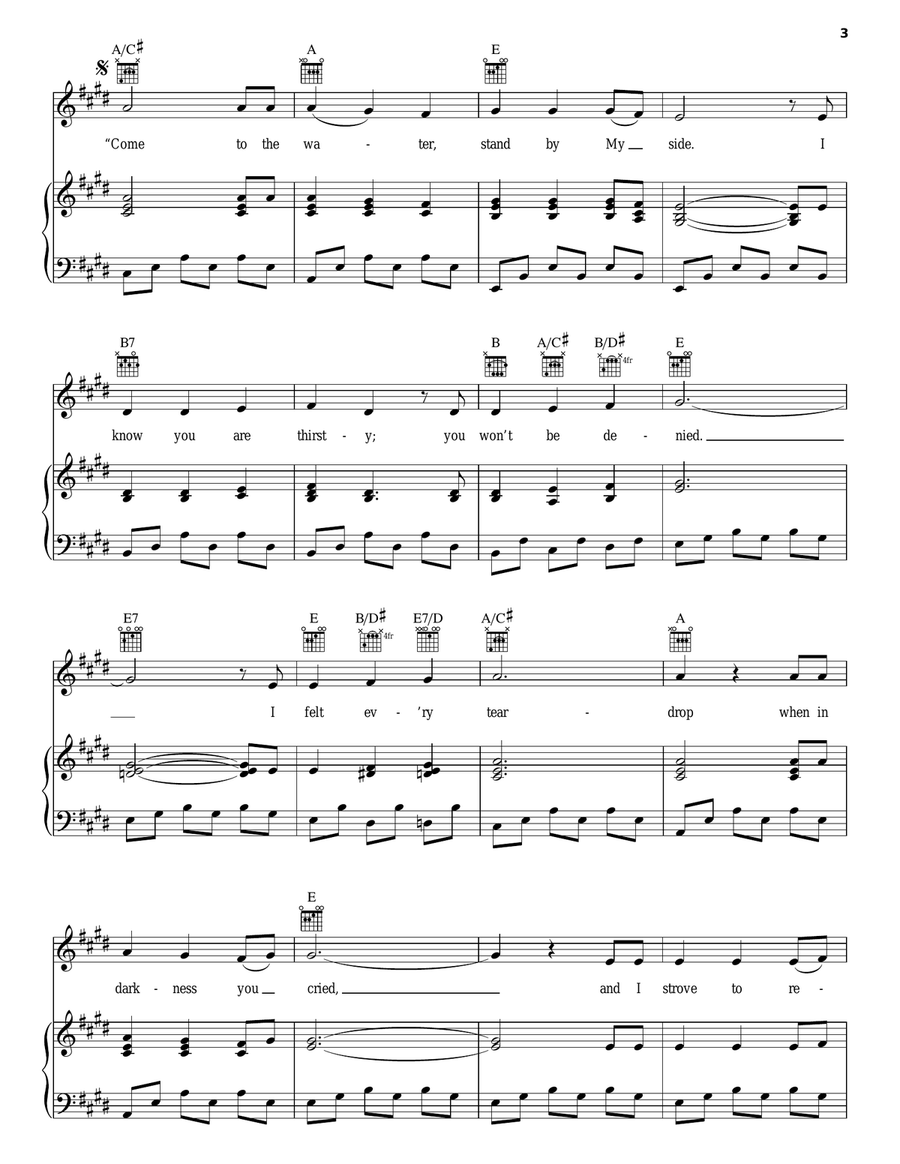 For Those Tears I Died Piano, Vocal, Guitar scores gallery preview page 3