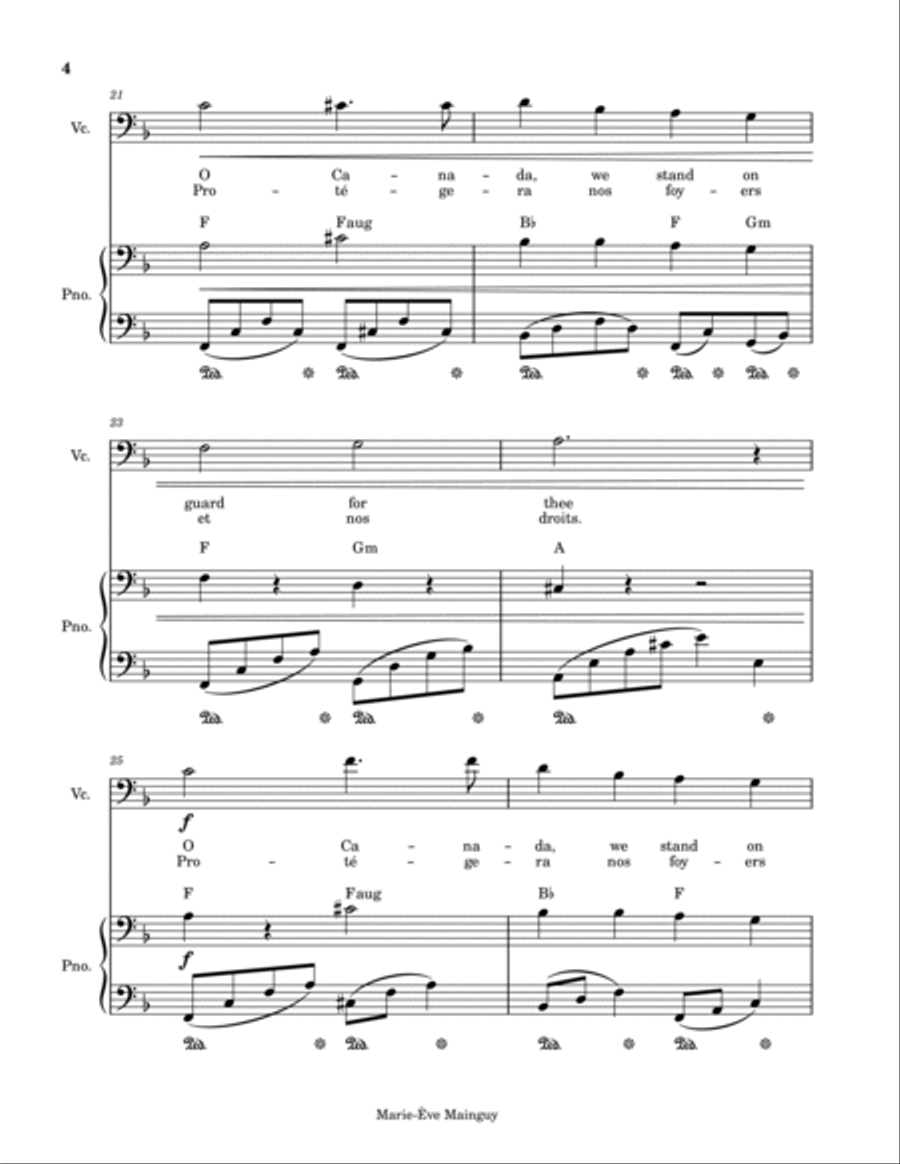 O Canada O Canada Piano scores gallery preview page 4