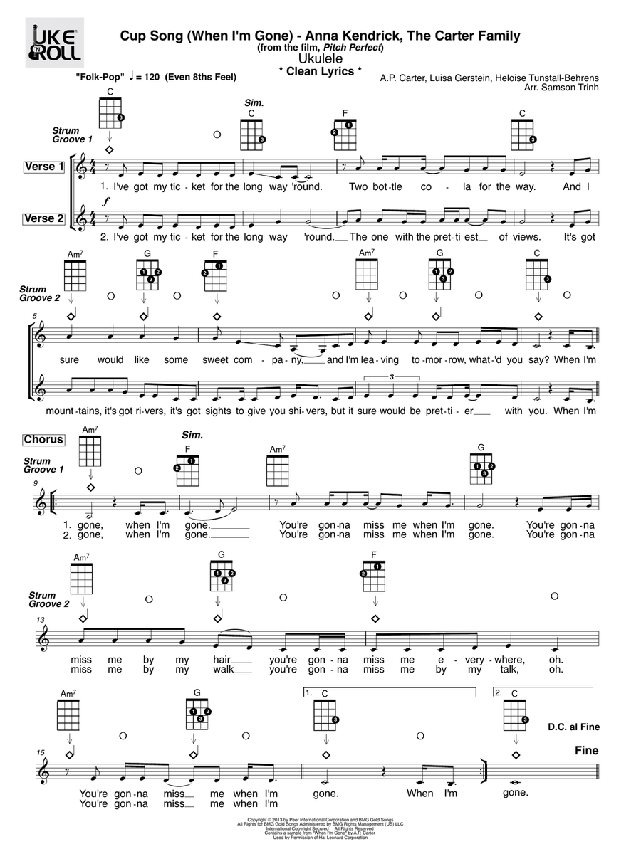 Cups (When I'm Gone) Small Ensemble scores gallery preview page 1