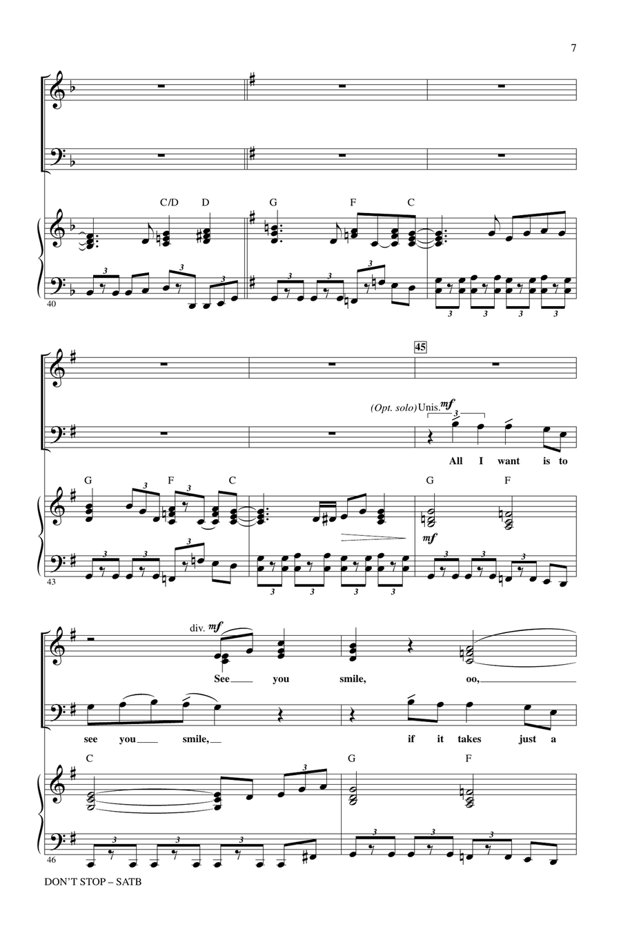 Don't Stop Don't Stop 4-Part scores gallery preview page 6