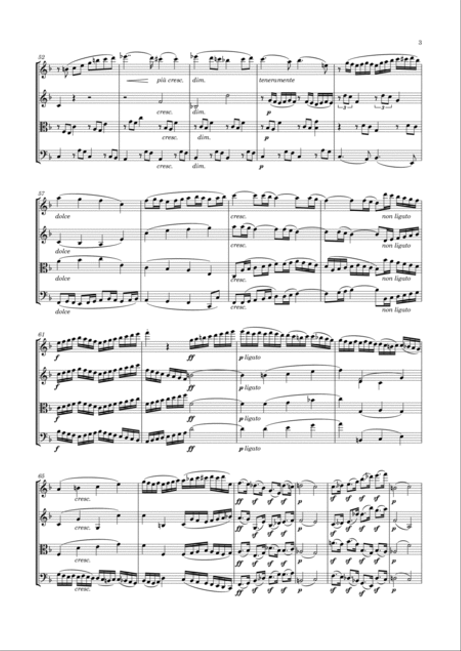 Beethoven - String Quartet No.15 in in A minor, Op.132 String Quartet scores gallery preview page 4