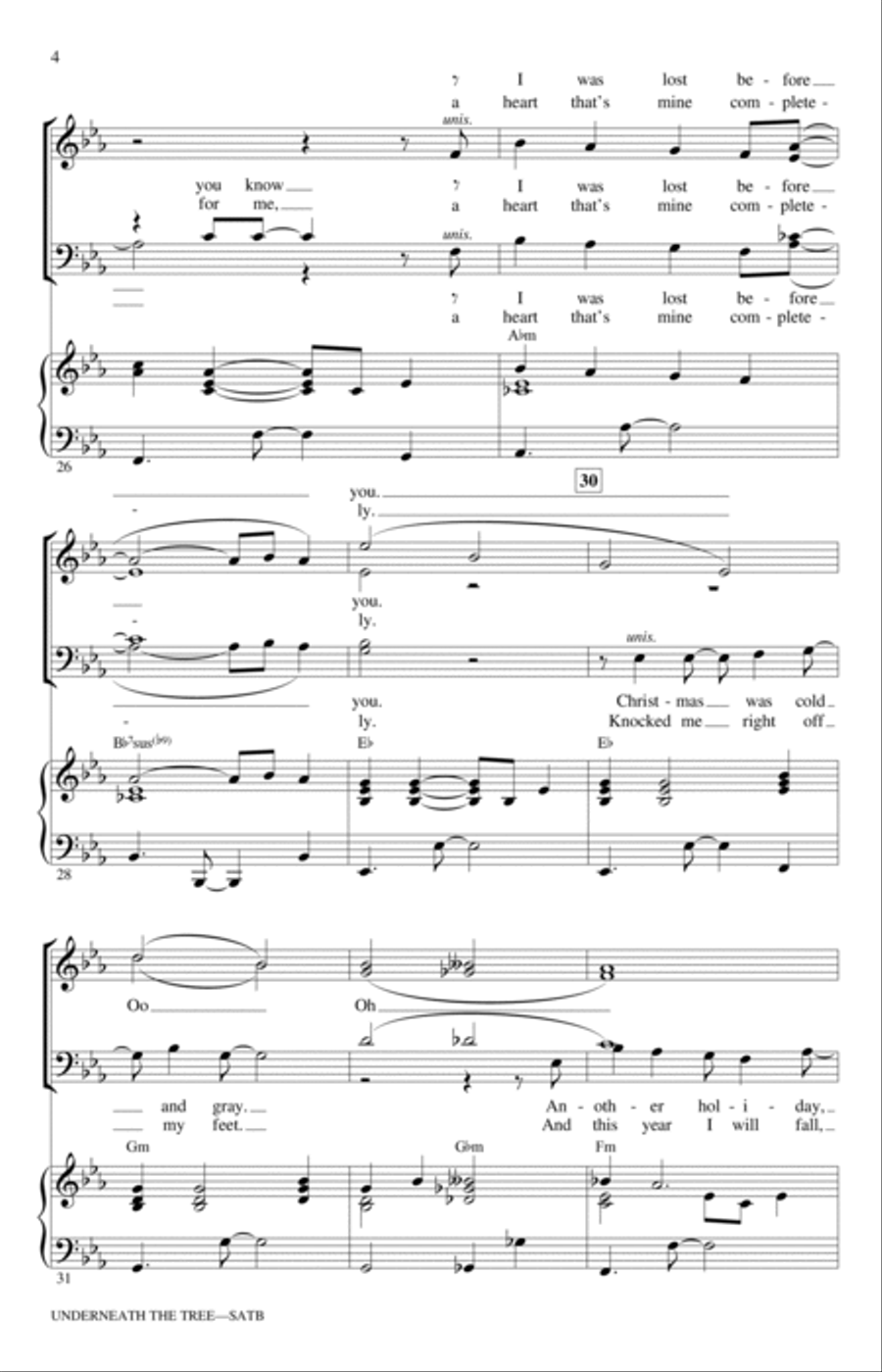Underneath The Tree (arr. Ed Lojeski) 4-Part scores gallery preview page 4