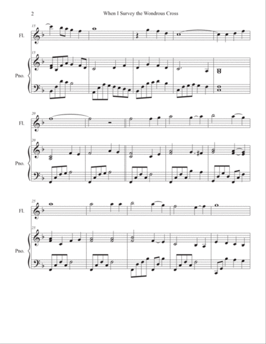 When I Survey The Wondrous Cross Flute Solo scores gallery preview page 3