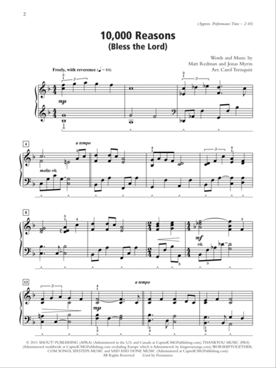 Current and Classic Praise Piano Solo scores gallery preview page 7