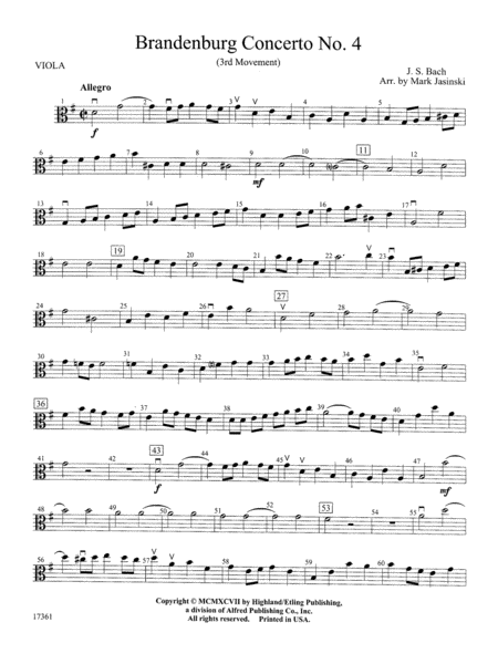 Brandenburg Concerto No. 4 (3rd Movement): Viola