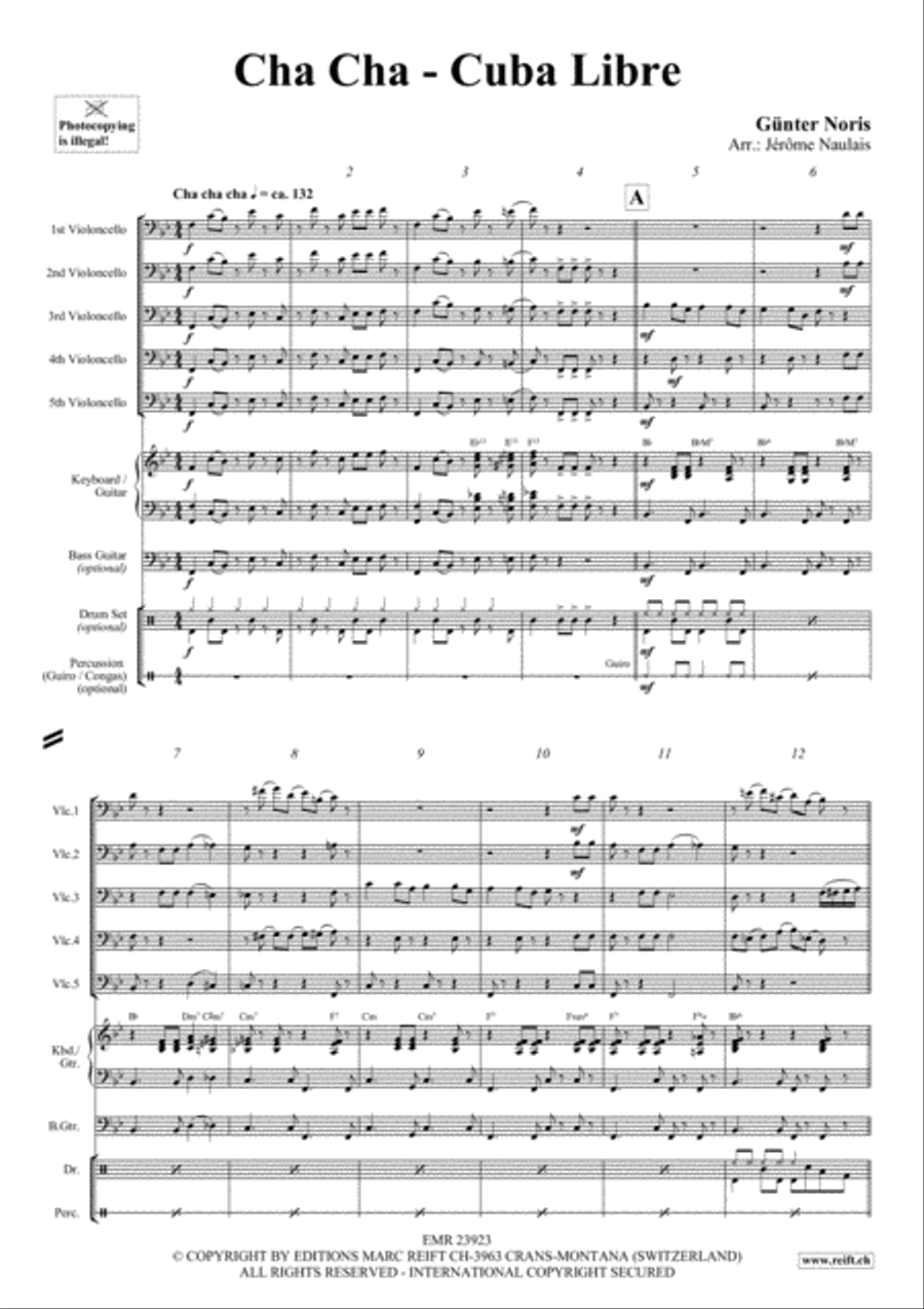 Cha Cha - Cuba Libre Cello scores gallery preview page 3