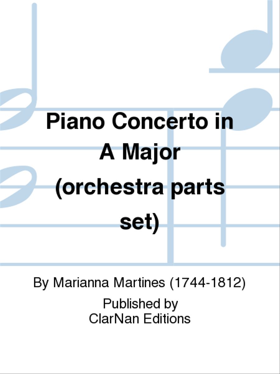 Piano Concerto in A Major (orchestra parts set) Orchestra scores gallery preview page 1