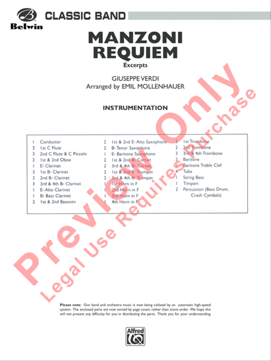 Manzoni Requiem (Excerpts) Concert Band scores gallery preview page 2