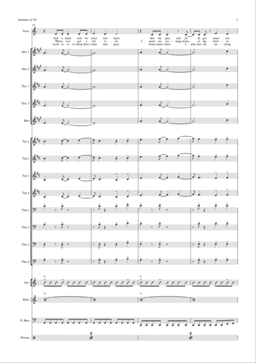 Summer Of '69 Jazz Ensemble scores gallery preview page 3