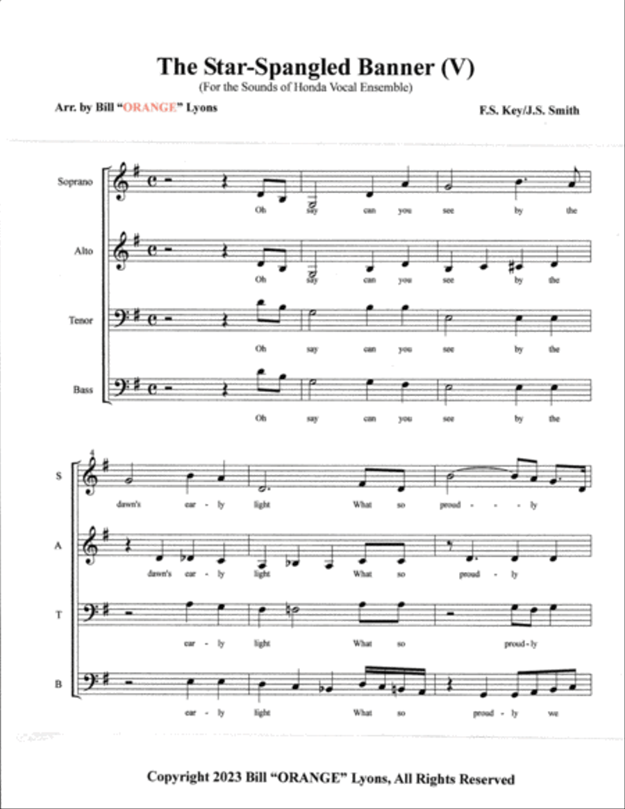 The Star-Spangled Banner (V) A Cappella scores gallery preview page 2