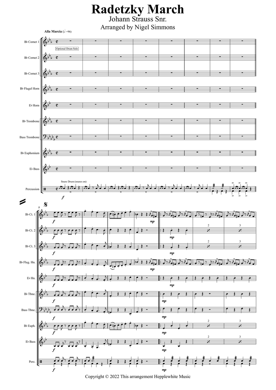 Radetzky March Brass Ensemble scores gallery preview page 1