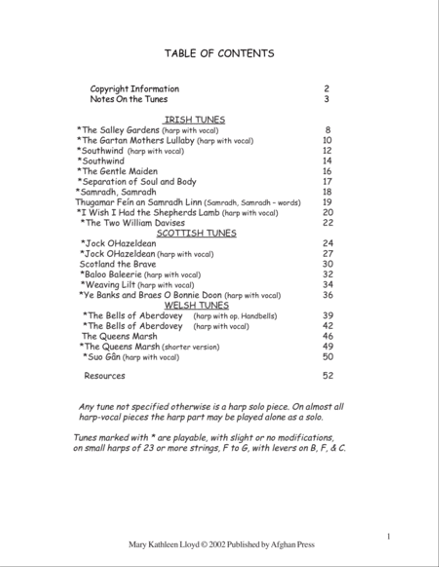 A Harper's Celtic Folk Song Book Harp scores gallery preview page 2
