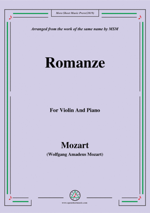 Book cover for Mozart-Romanze,for Violin and Piano