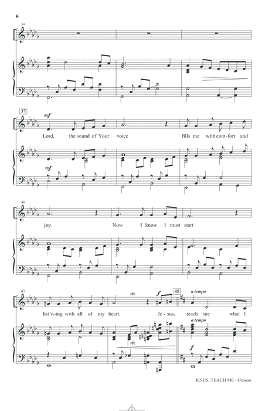 Jesus, Teach Me Jesus, Teach Me Unison Choir scores gallery preview page 4