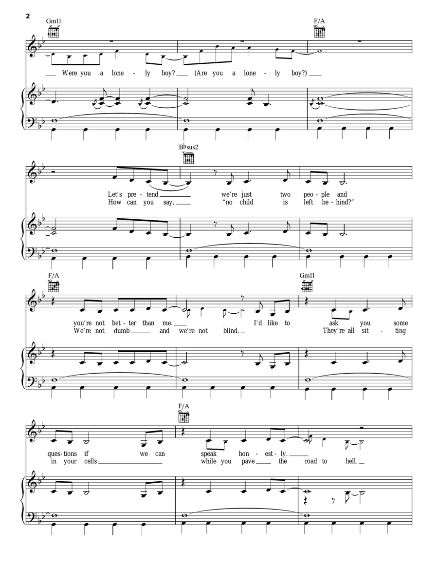 Dear Mr. President Dear Mr. President Piano, Vocal, Guitar scores gallery preview page 2