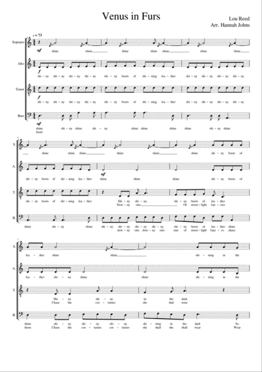 Venus In Furs Venus In Furs 4-Part scores gallery preview page 1