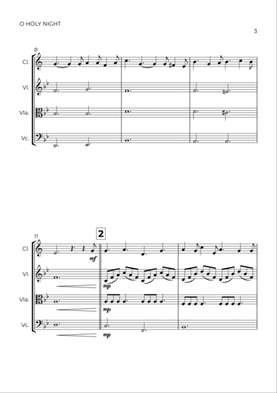O Holy Night Small Ensemble scores gallery preview page 3