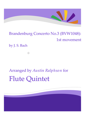Book cover for Brandenburg Concerto No.3, 1st movement - flute quintet