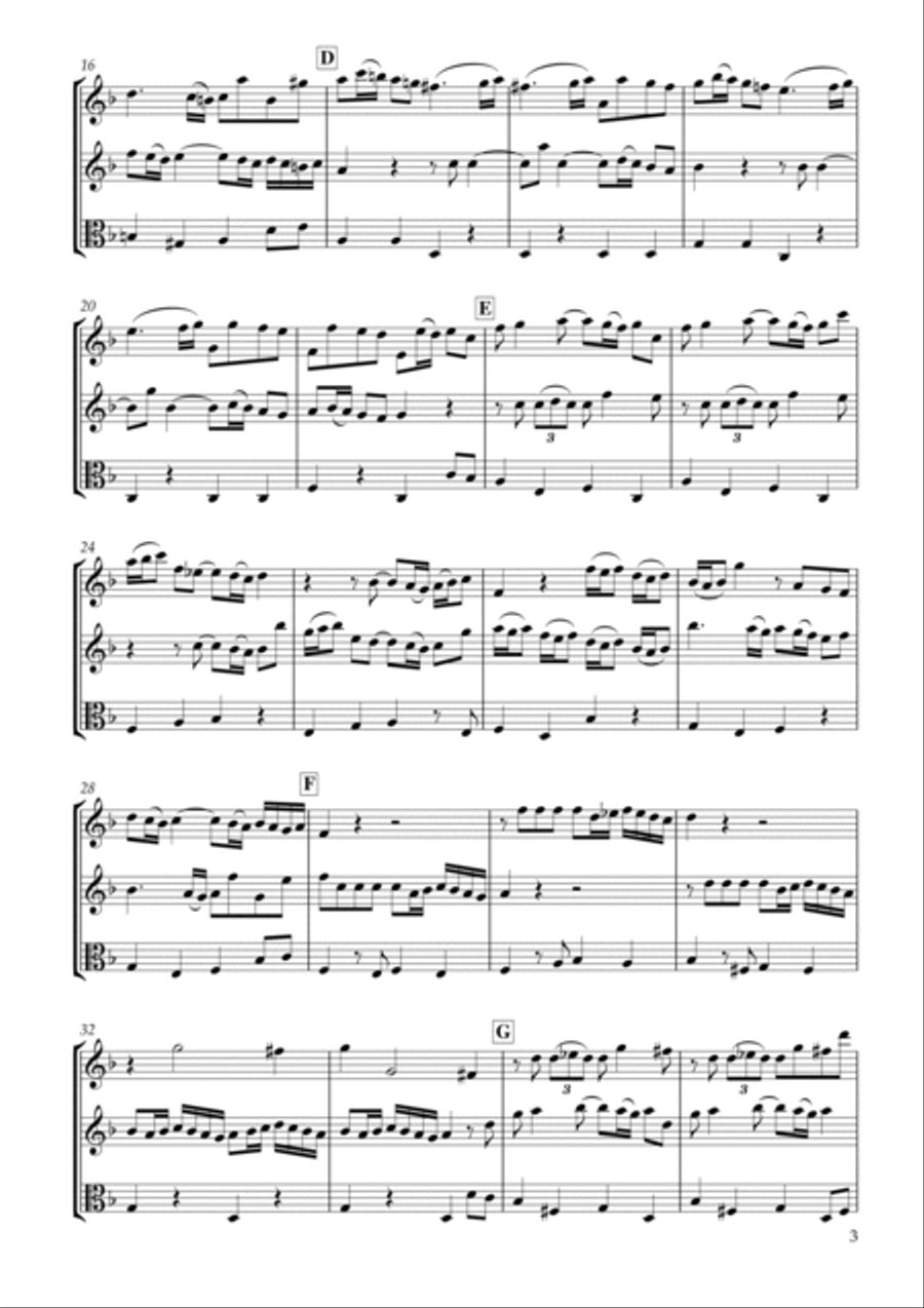 Trio Sonata in D Minor for Two Violins & Viola Essercizii musici TWV42:d4 String Trio scores gallery preview page 3