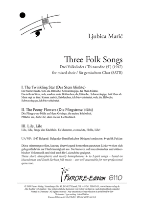 Book cover for Three Folk Songs
