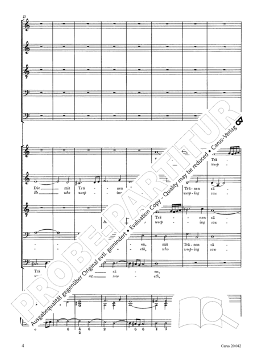 He who weeping soweth (Die mit Tranen saen) SATBarB scores gallery preview page 5