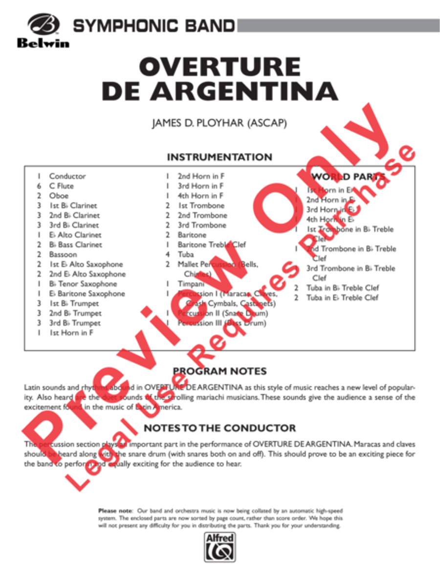 Overture de Argentina Overture de Argentina Concert Band scores gallery preview page 2
