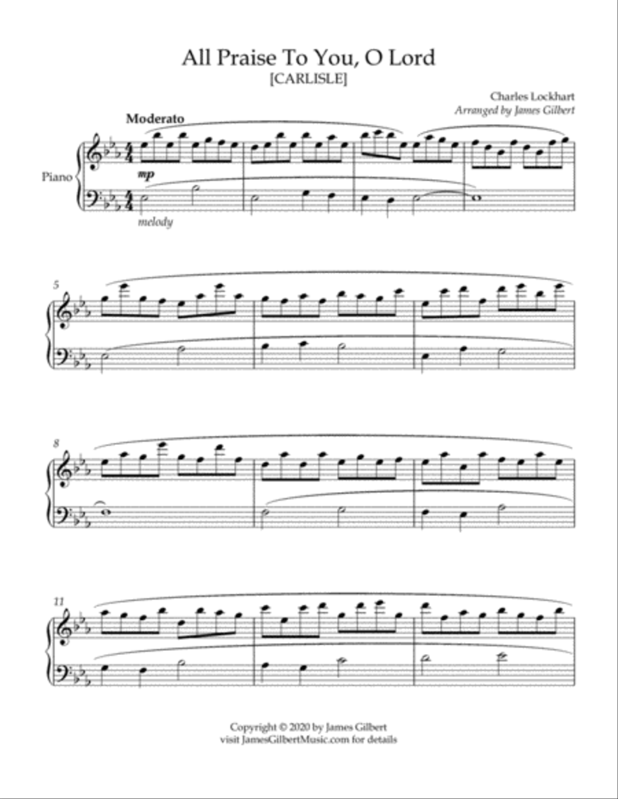 All Praise To You, O Lord Piano Solo scores gallery preview page 2